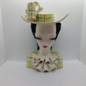 Rare 11" Vintage BETTY LOU NICHOLS Lady head Vase